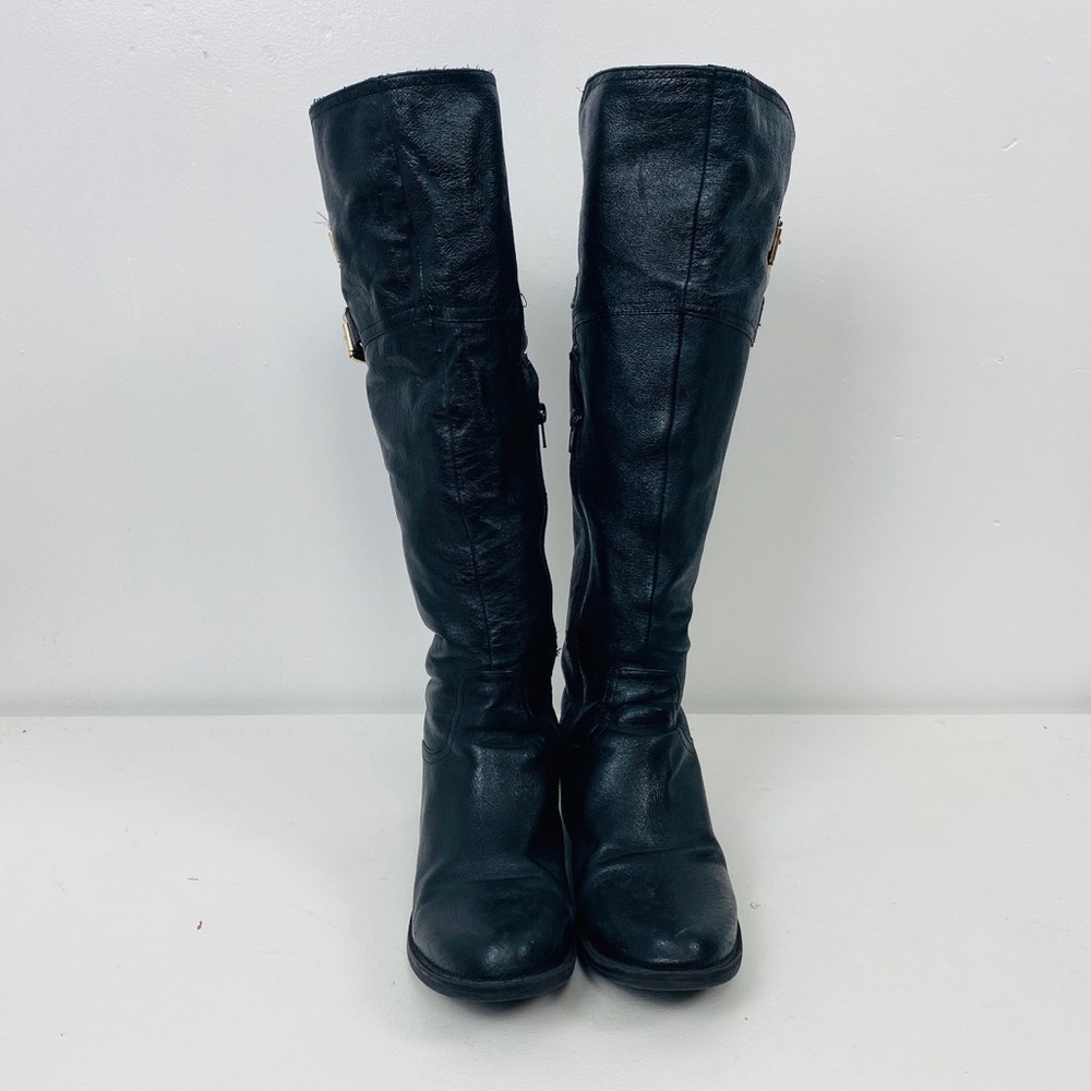 Steve Madden Black Leather Riding Boots - Picture 2 of 8
